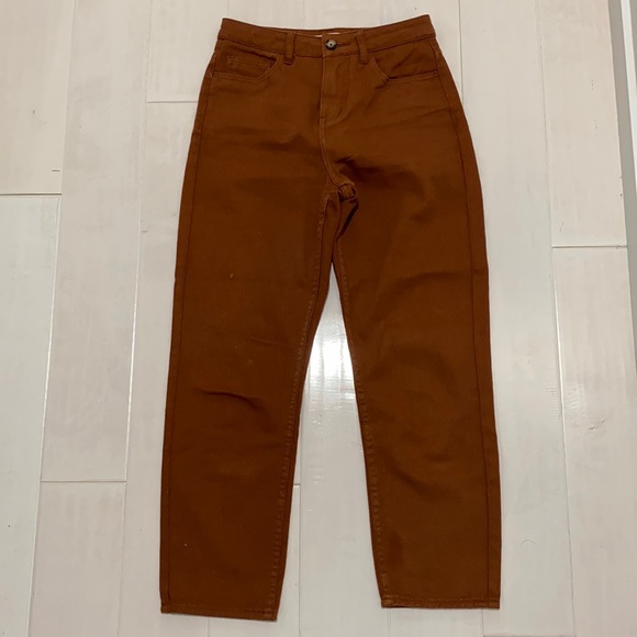 Straight Leg Cotton Denim Pants - Picture 1 of 3